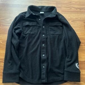 Victoria secret pink shacket Black Button-Up Fleece Shirt